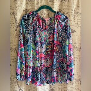 NWOT Lilly Pulitzer Tensley Top Multi Fantasy Garden XS
